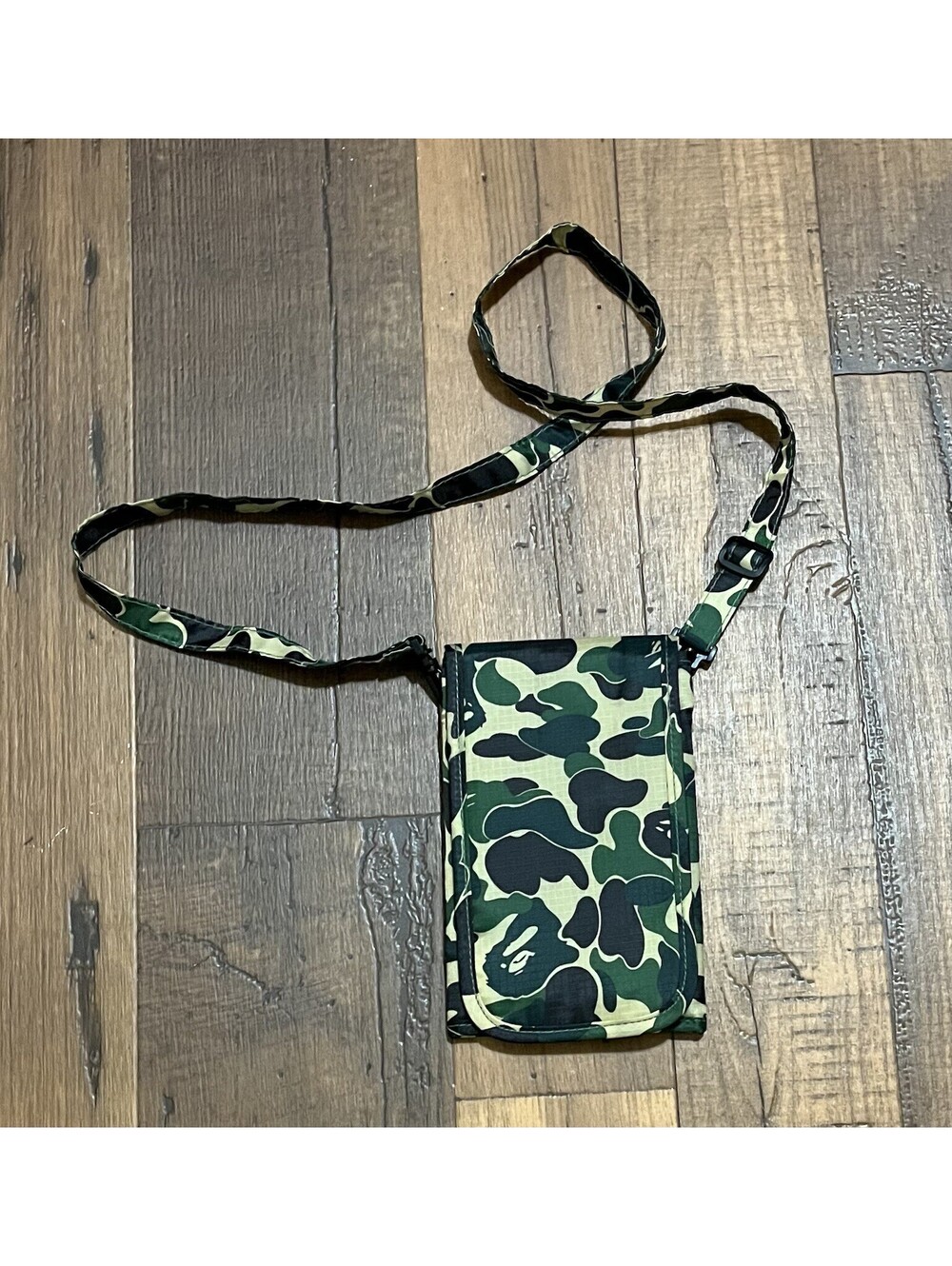 A Bathing Ape Camo Organizer Pouch Bag Green